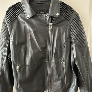 Barney’s plus size leather jacket.
